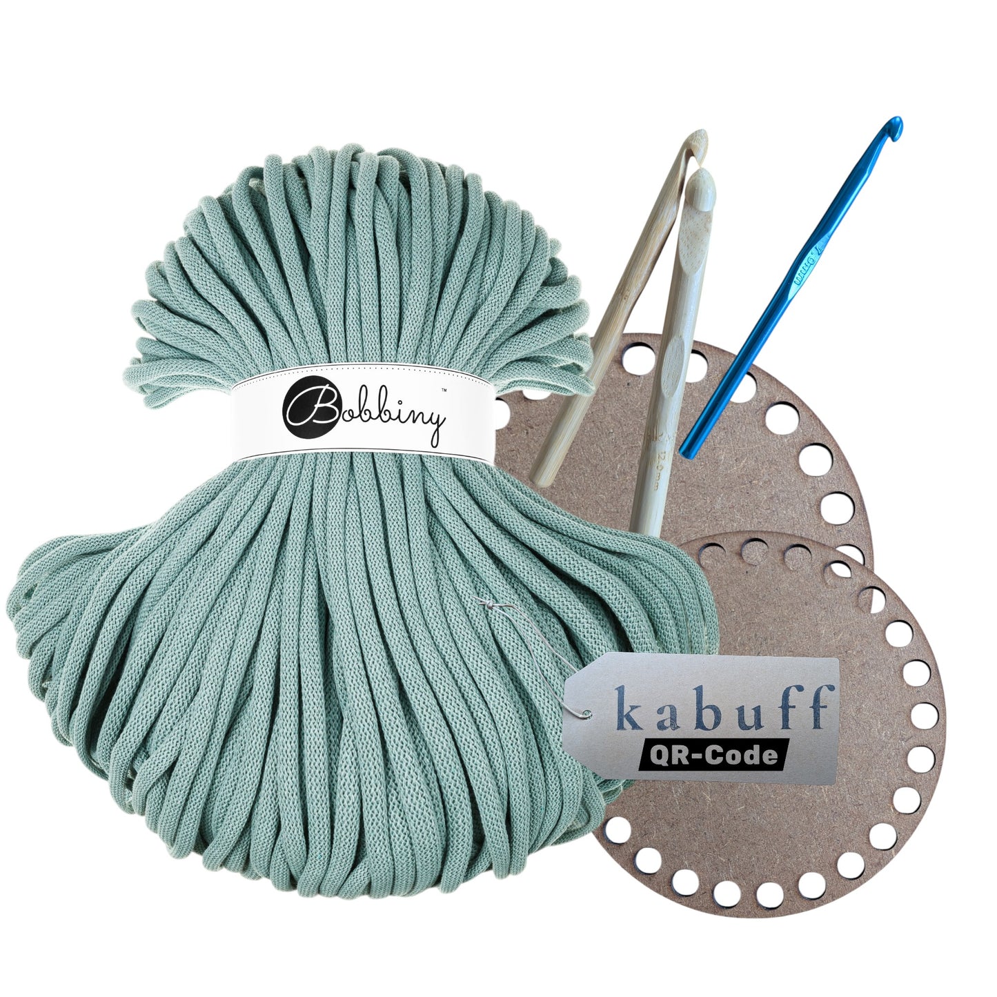 DIY Häkelset mit Jumbo Garn – Korbset Duck Egg Blue