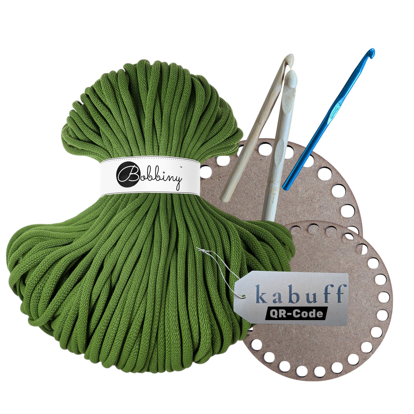 DIY Häkelset mit Jumbo Garn – Korbset Moss Green