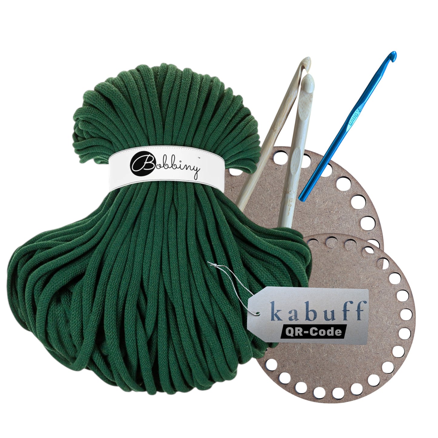 DIY Häkelset mit Jumbo Garn – Korbset Pine Green