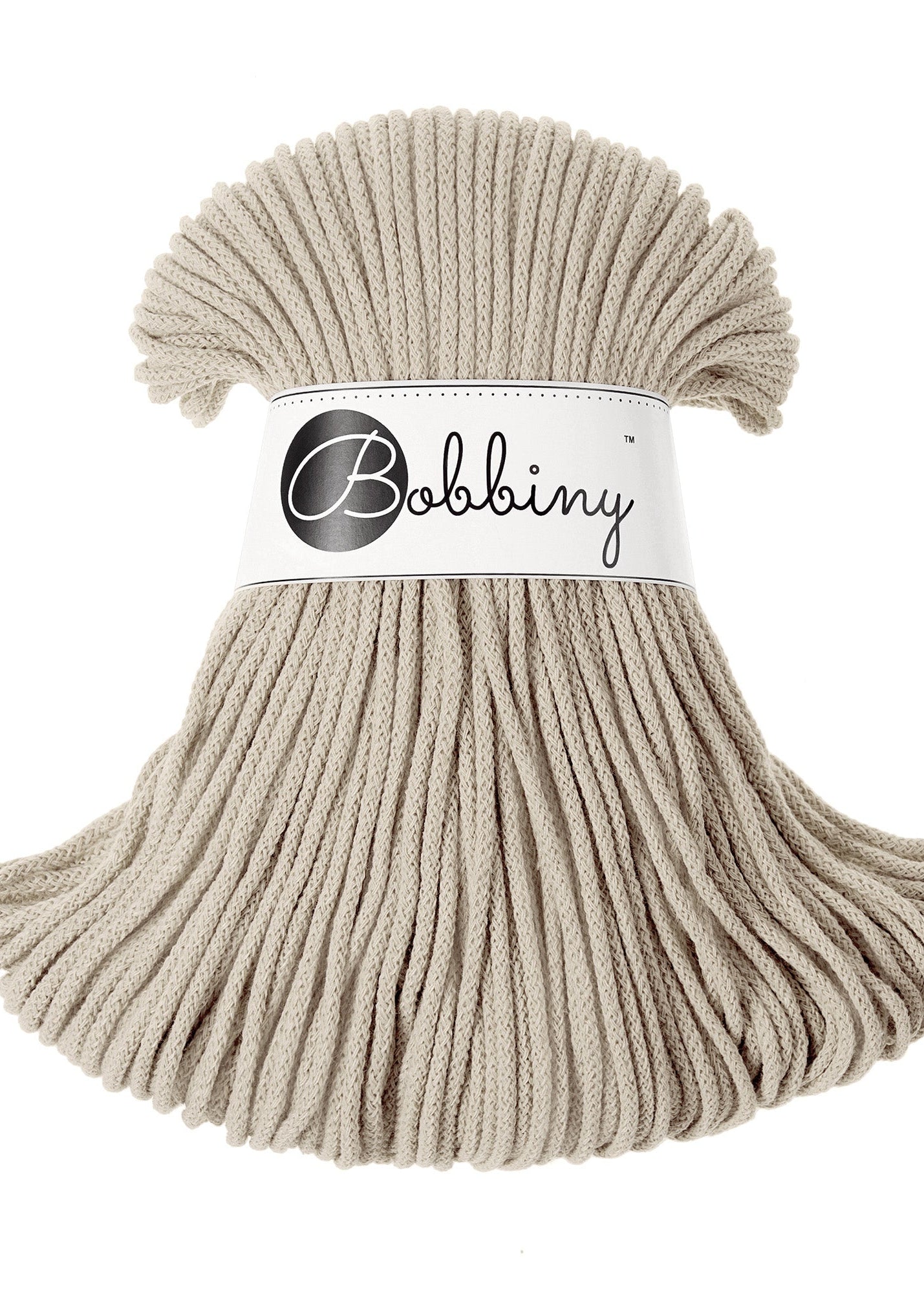 Bobbiny Junior Garn – 3 mm, 100 m, Beige