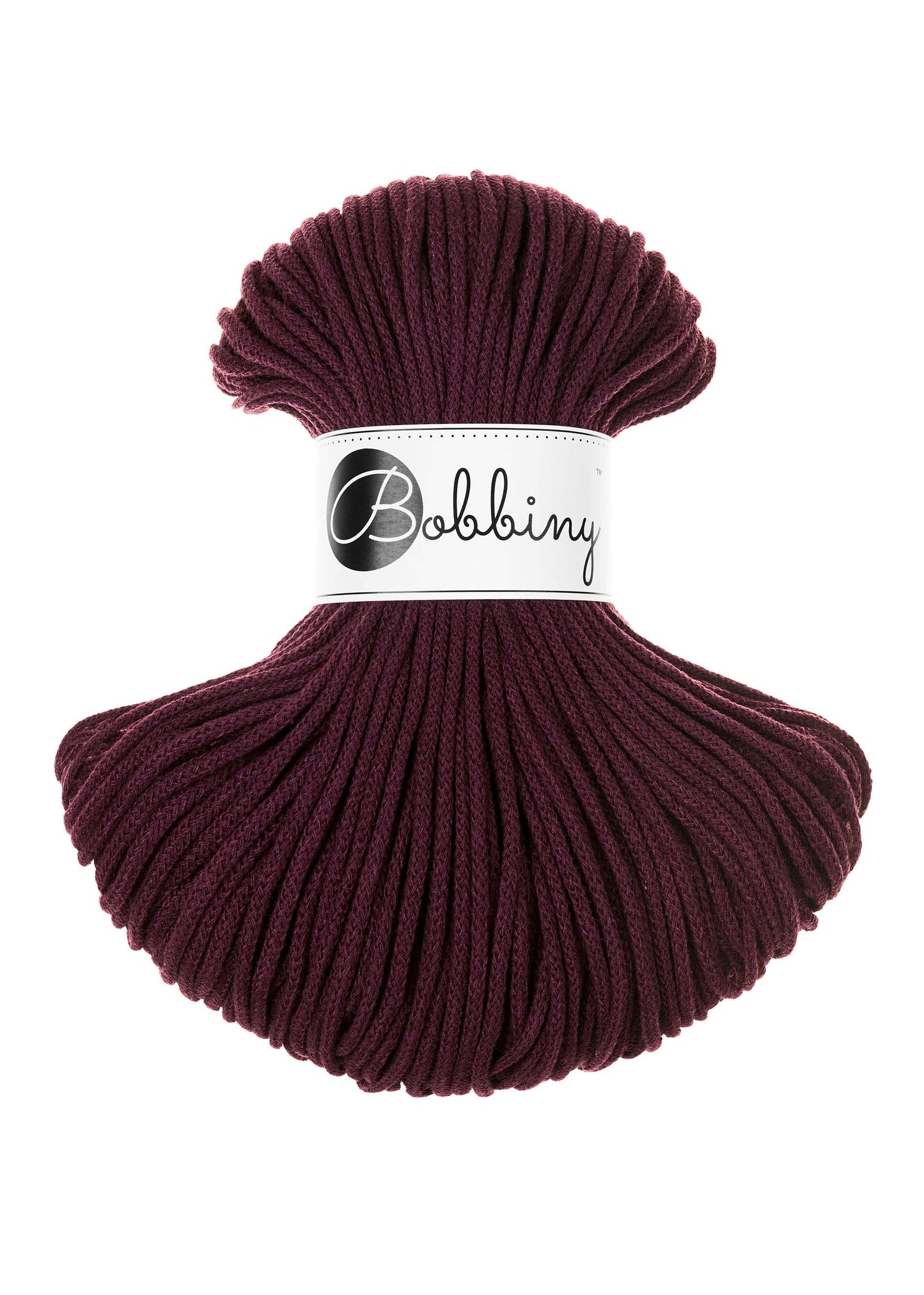 Bobbiny Junior Garn – 3 mm, 100 m, Burgundy