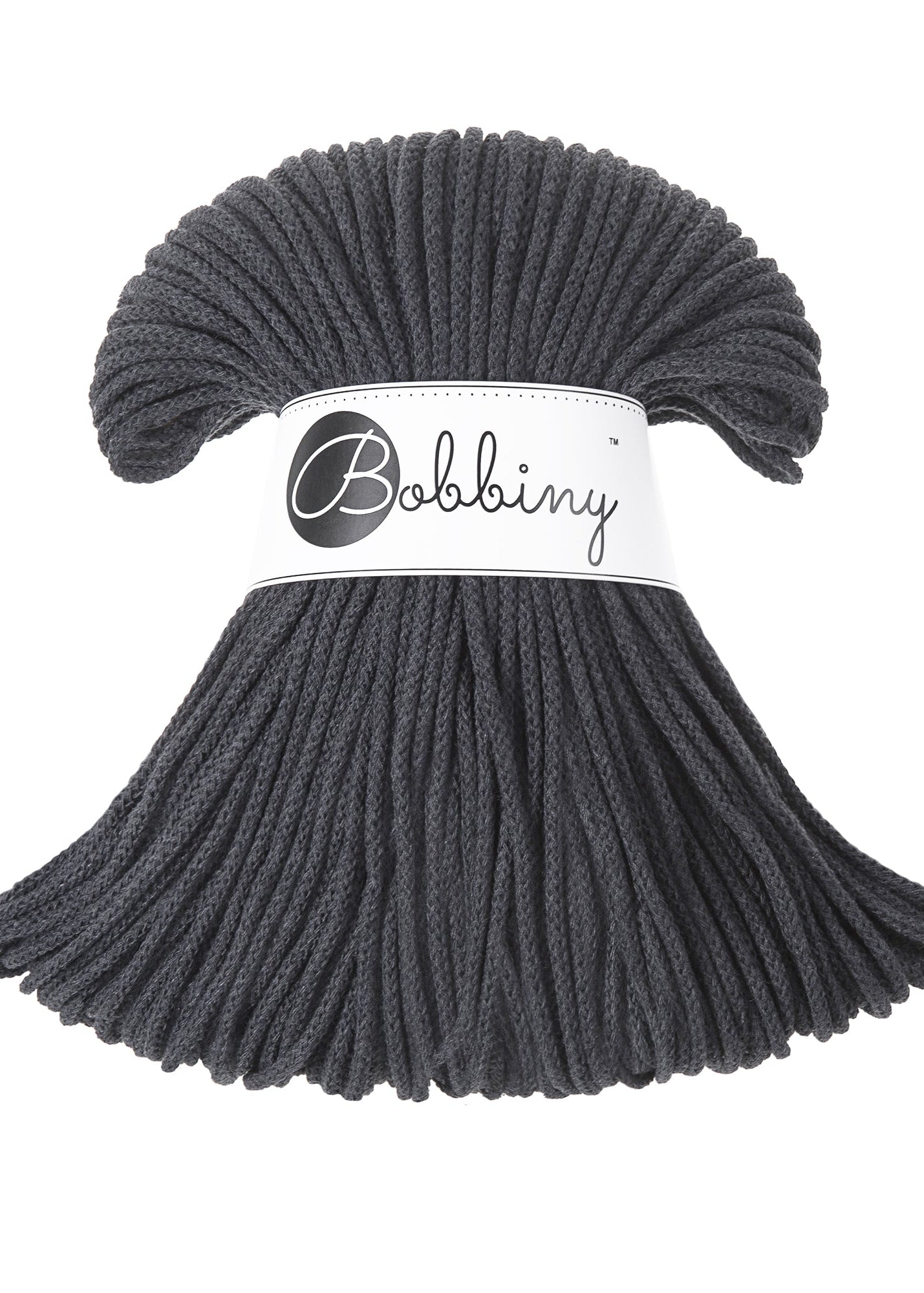 Bobbiny Junior Garn – 3 mm, 100 m, Charcoal