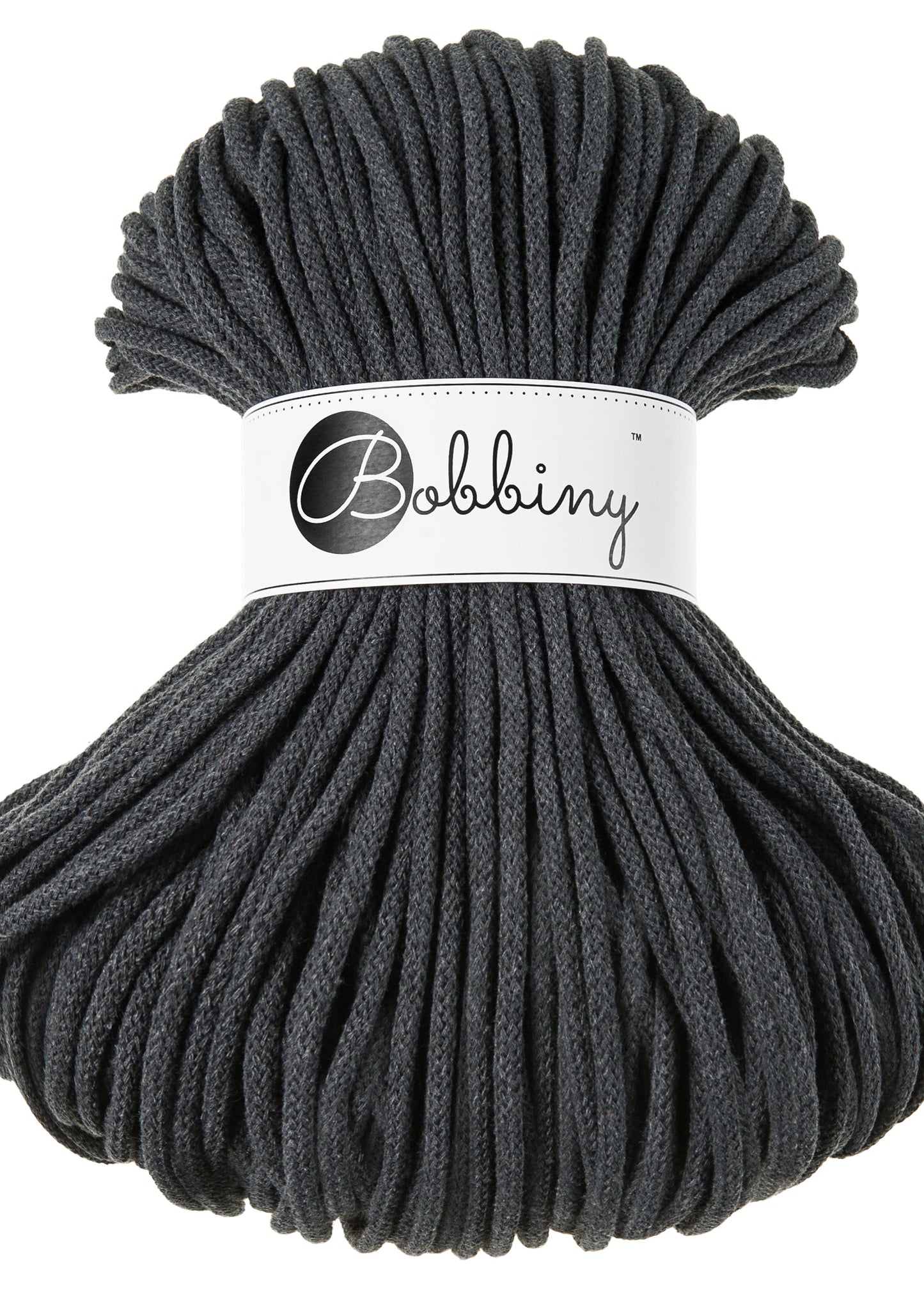 Bobbiny Junior Garn – 5 mm, 100 m, Charcoal