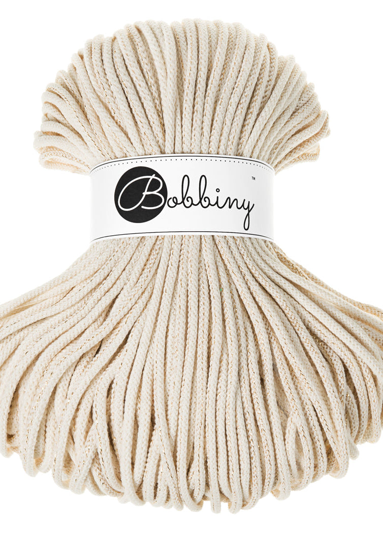 Bobbiny Junior Garn – 5 mm, 100 m, Golden Natural