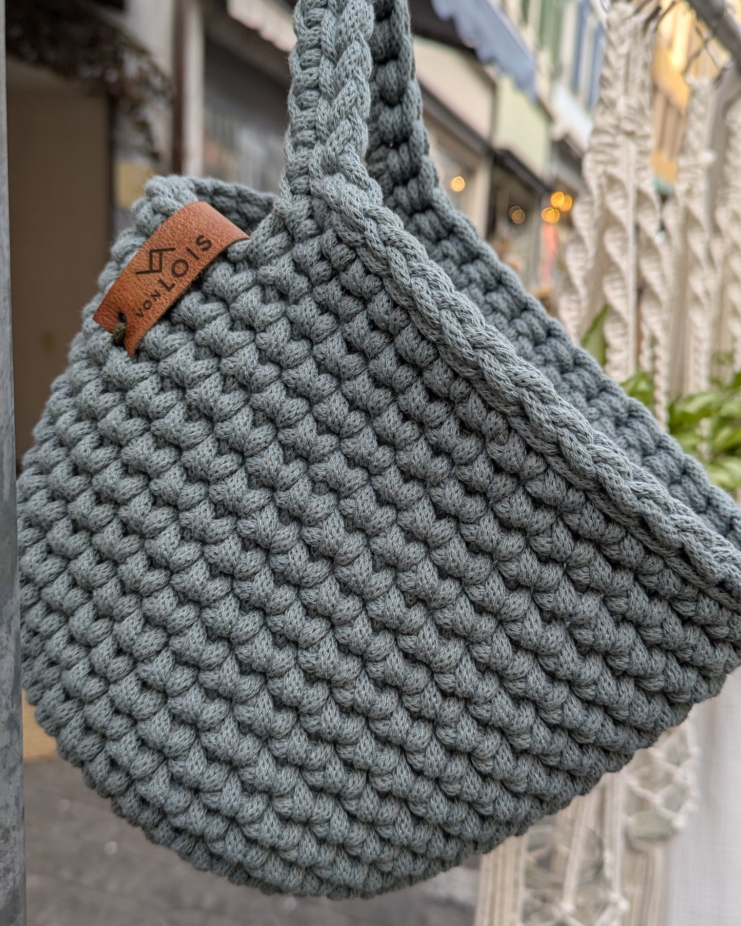 Hängetasche aus Recycling-Baumwolle M
