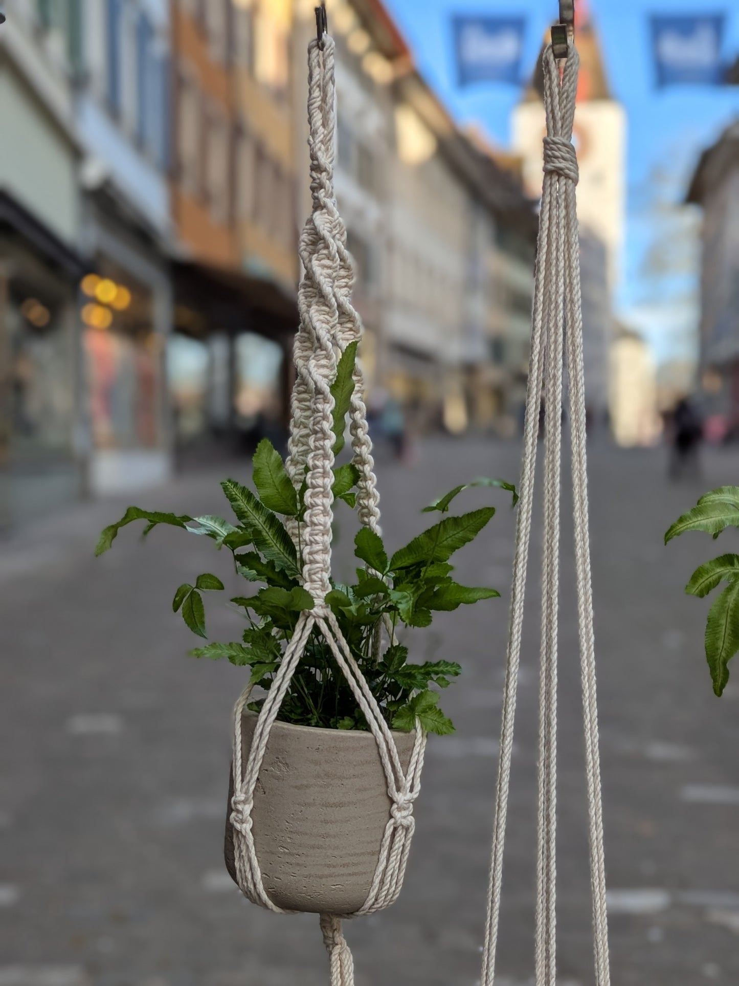 Makramee-Pflanzenaufhänger – 35 cm (natur)