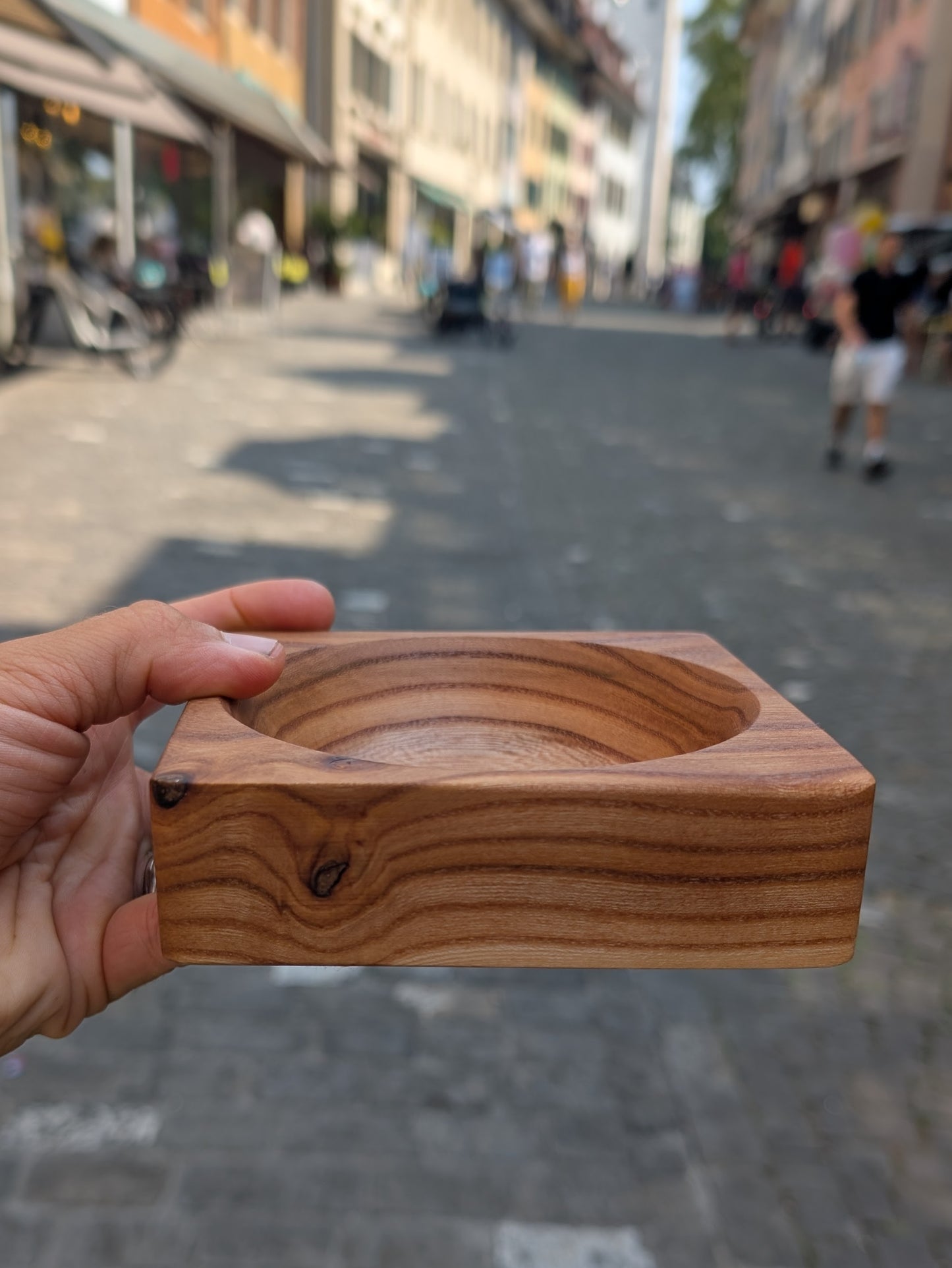 Quadratisches Holzschälchen Ulme – 12.5 × 12.5 cm