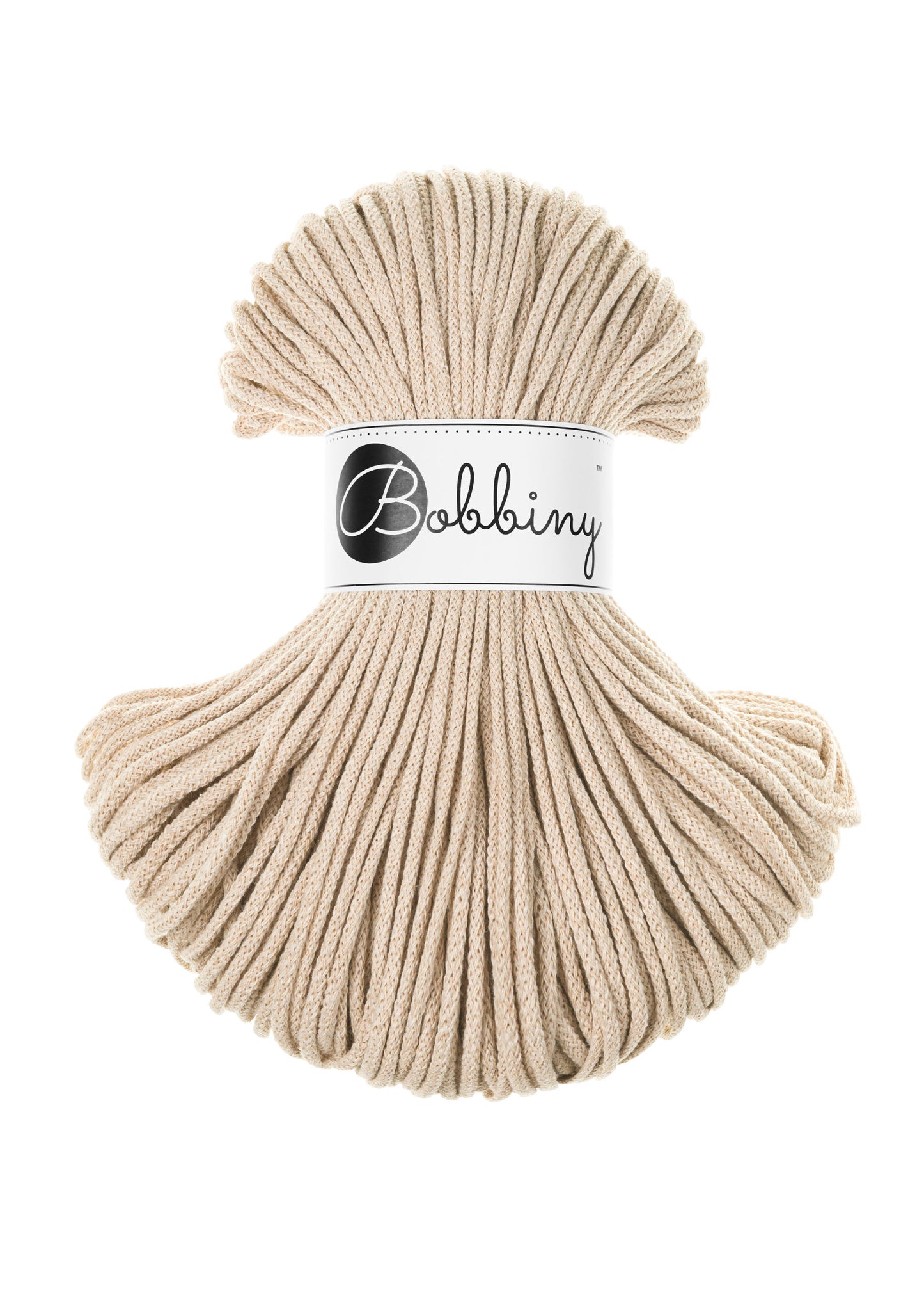 Bobbiny Junior Garn – 3 mm, 100 m, Warm Beige