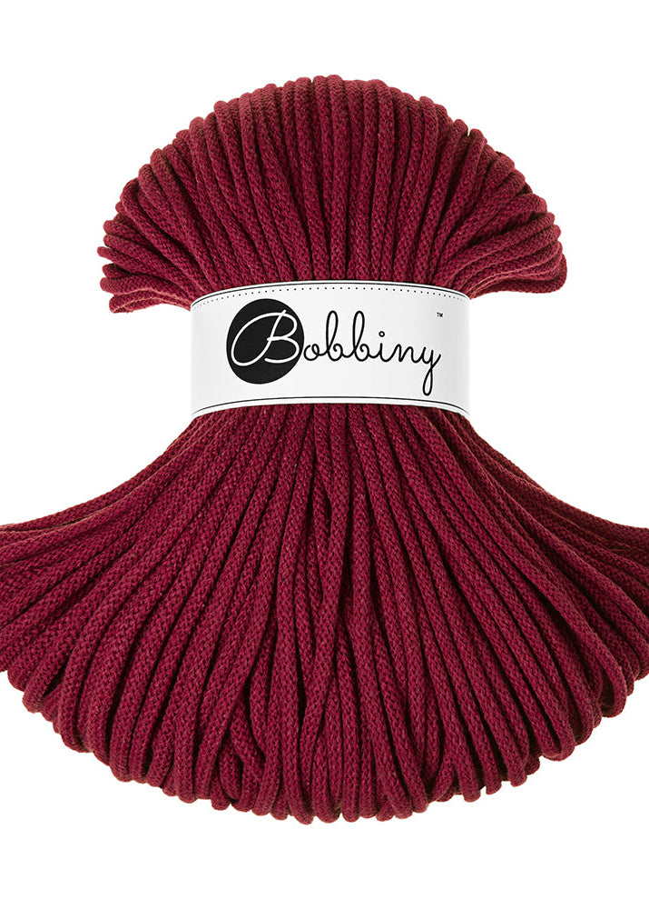 Bobbiny Junior Garn – 5 mm, 100 m, Wine Red