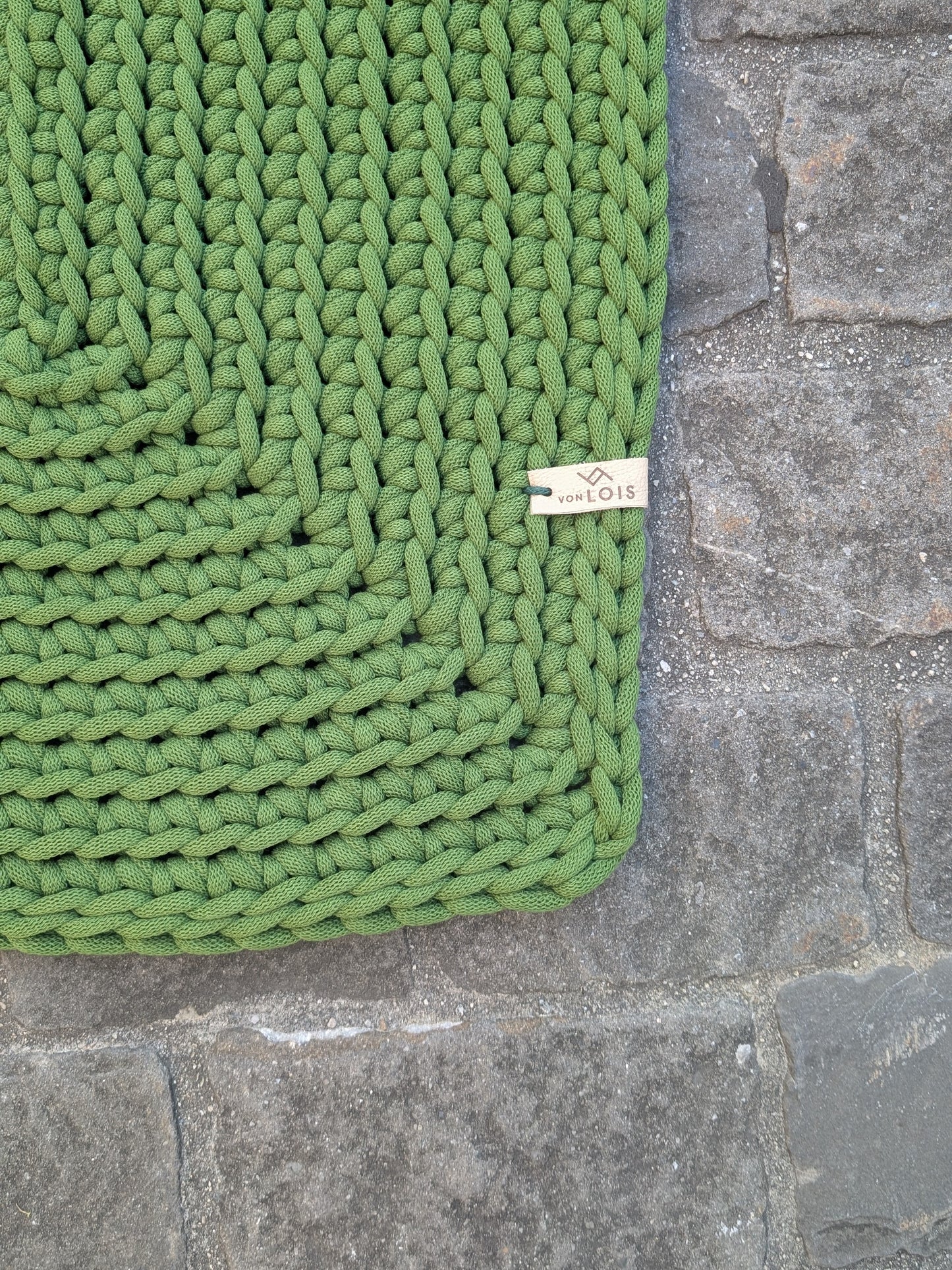 Teppich aus recycelter Baumwolle Moss Green (9mm Garn)