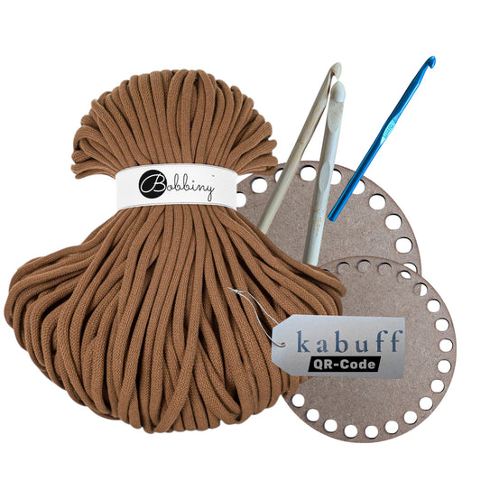DIY Häkelset mit Jumbo Garn – Korbset Caramel