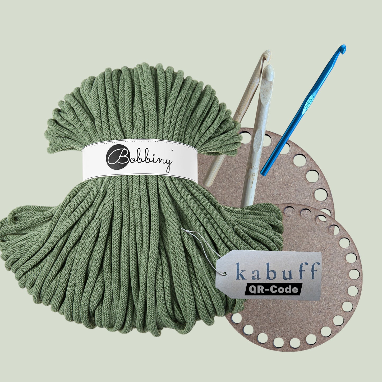 DIY Häkelset mit Jumbo Garn – Korbset Eukalyptus Green