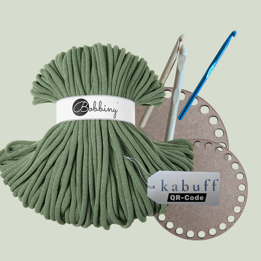 DIY Häkelset mit Jumbo Garn – Korbset Eukalyptus Green