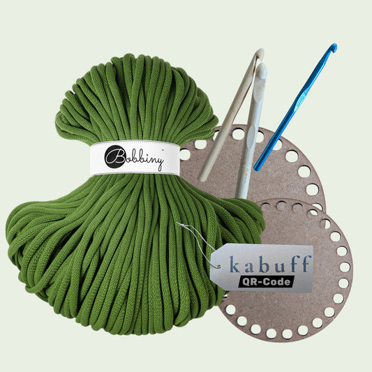 DIY Häkelset mit Jumbo Garn – Korbset Moss Green