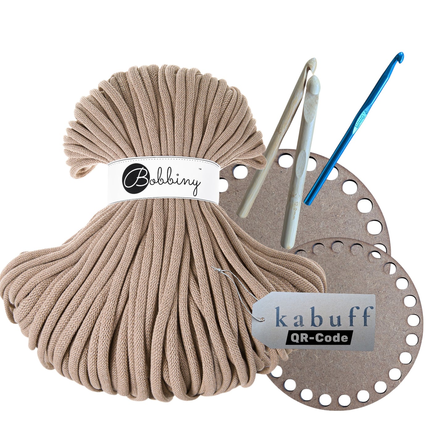 DIY Häkelset mit Jumbo Garn – Korbset Sand