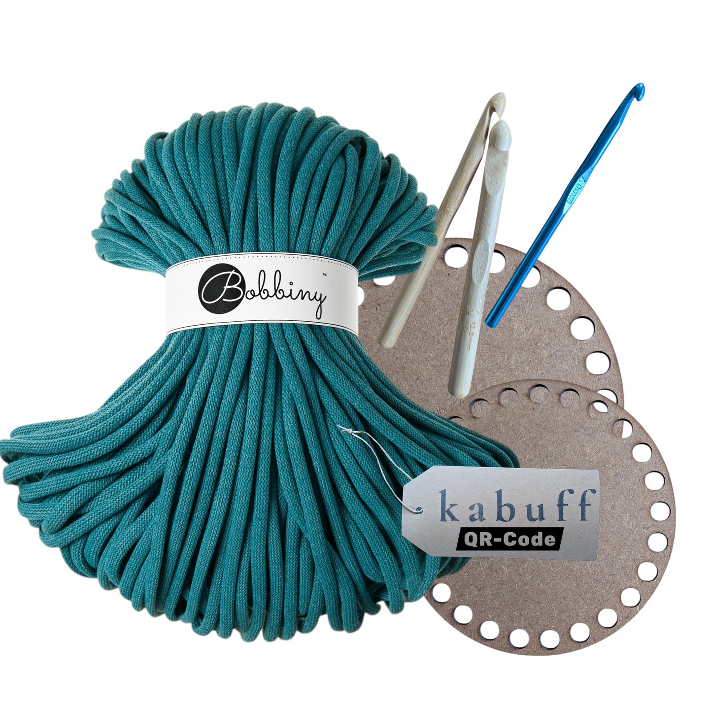 DIY Häkelset mit Jumbo Garn – Korbset Teal