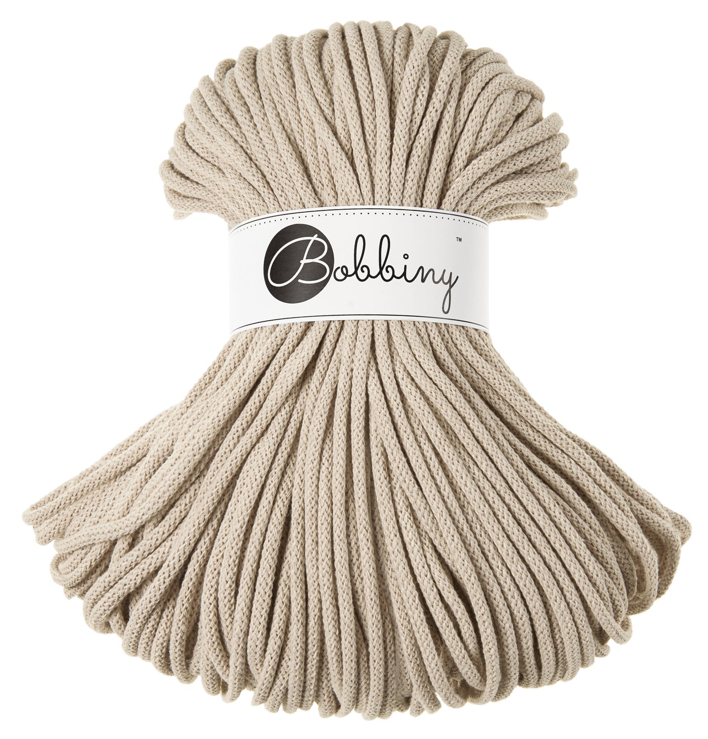 Bobbiny Junior Garn – 5 mm, 100 m, Beige