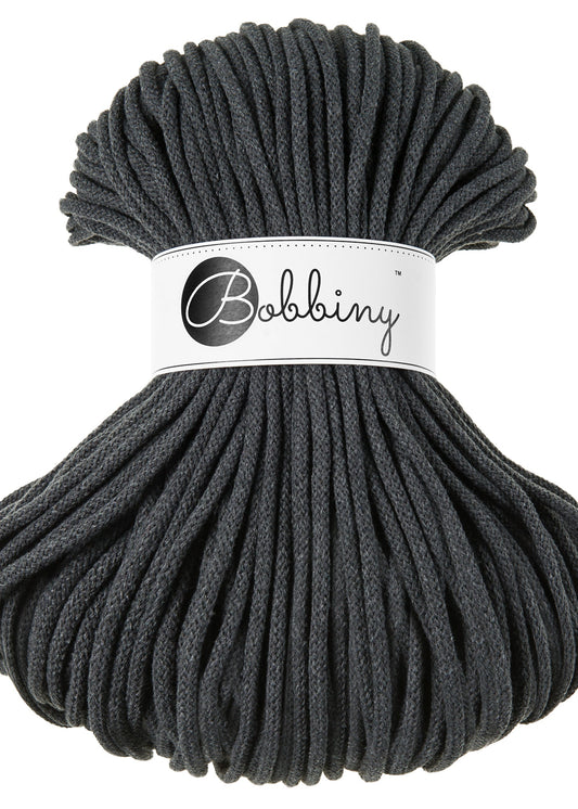 Bobbiny Junior Garn – 5 mm, 100 m, Charcoal