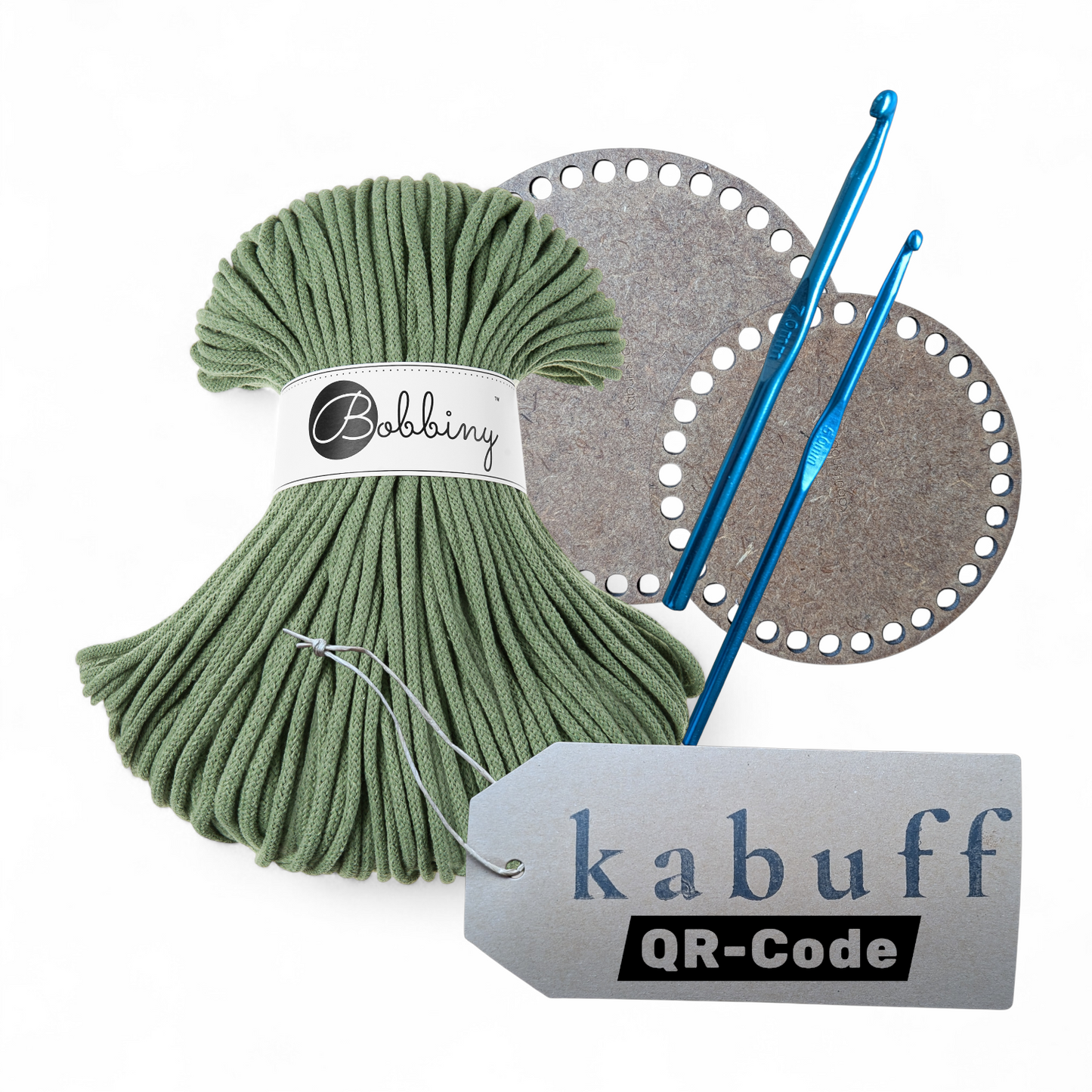 Häkelkorb-Set in Eukalyptus green