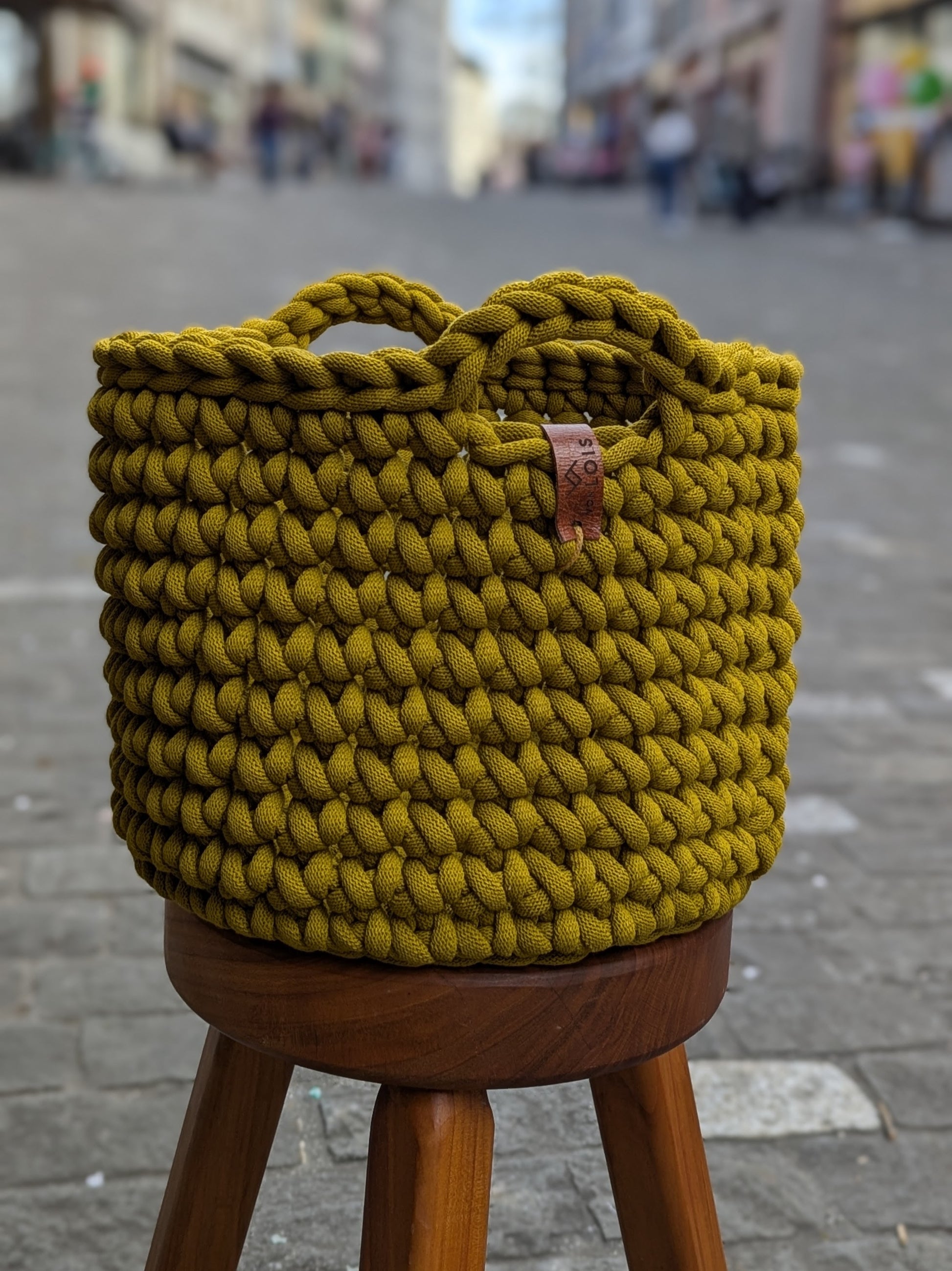 aufbewahrung recycling Handgemachter Korb aus Recycling-Baumwolle