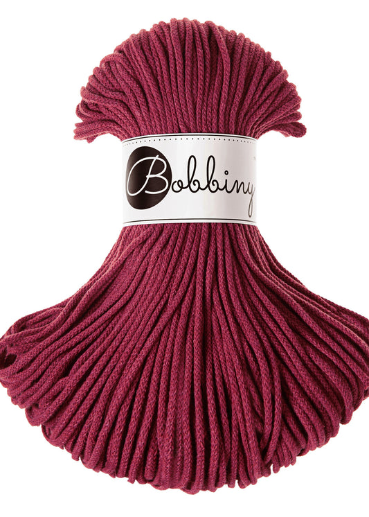 Bobbiny Junior Garn – 3 mm, 100 m, Wein Red