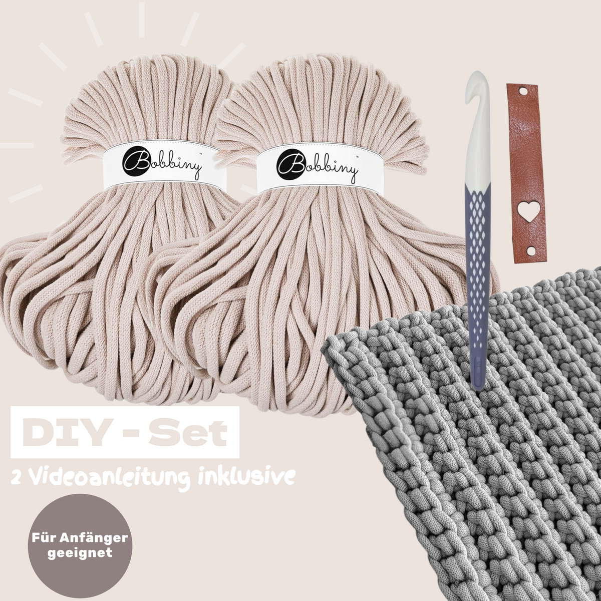 DIY Teppich Häkelset – Nude | Teppich selber häkeln