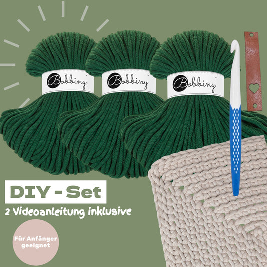 DIY Teppich Häkelset – Pine Green | Teppich selber häkeln