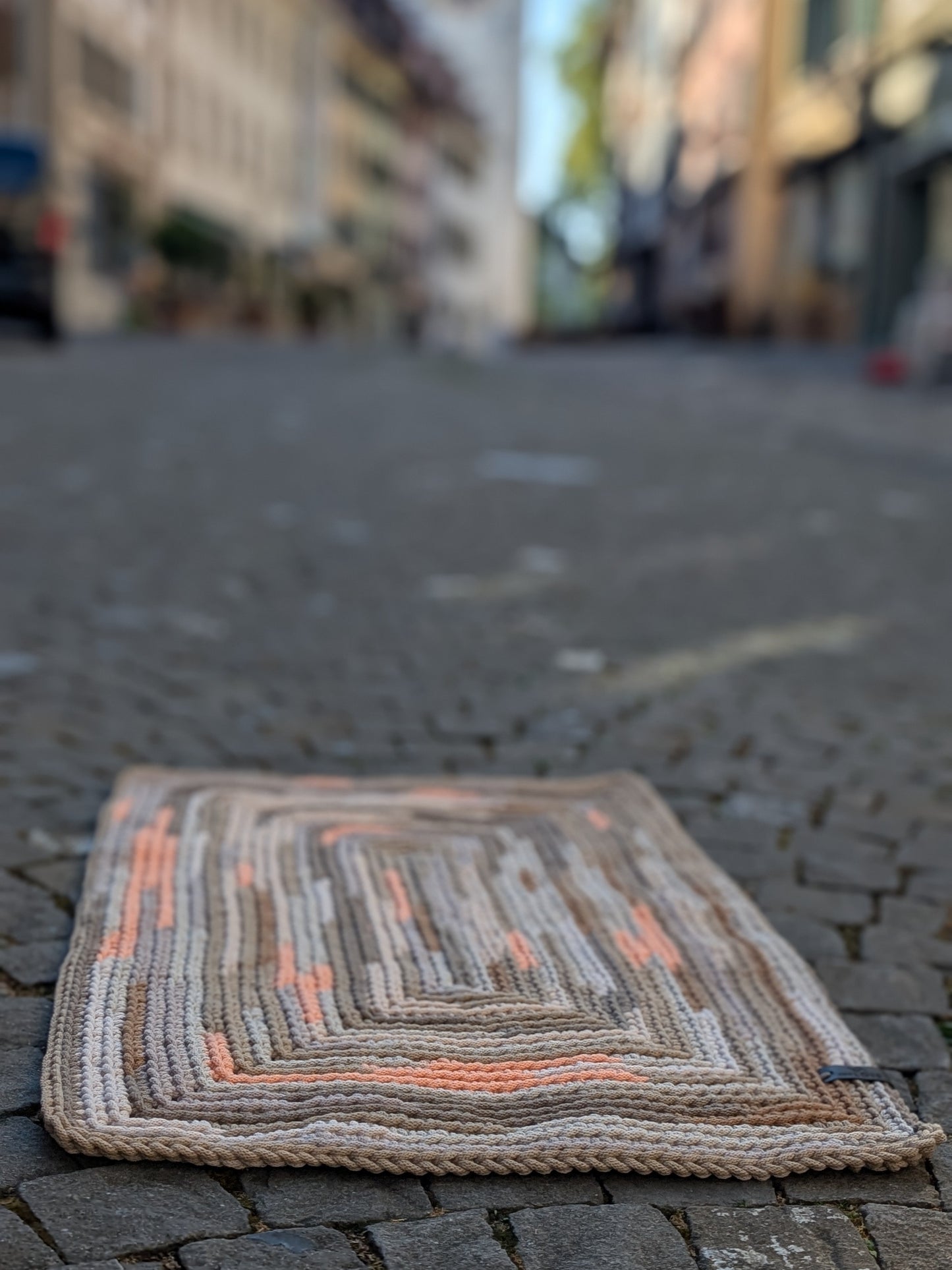 Baumwollteppich in aus Recycling garn