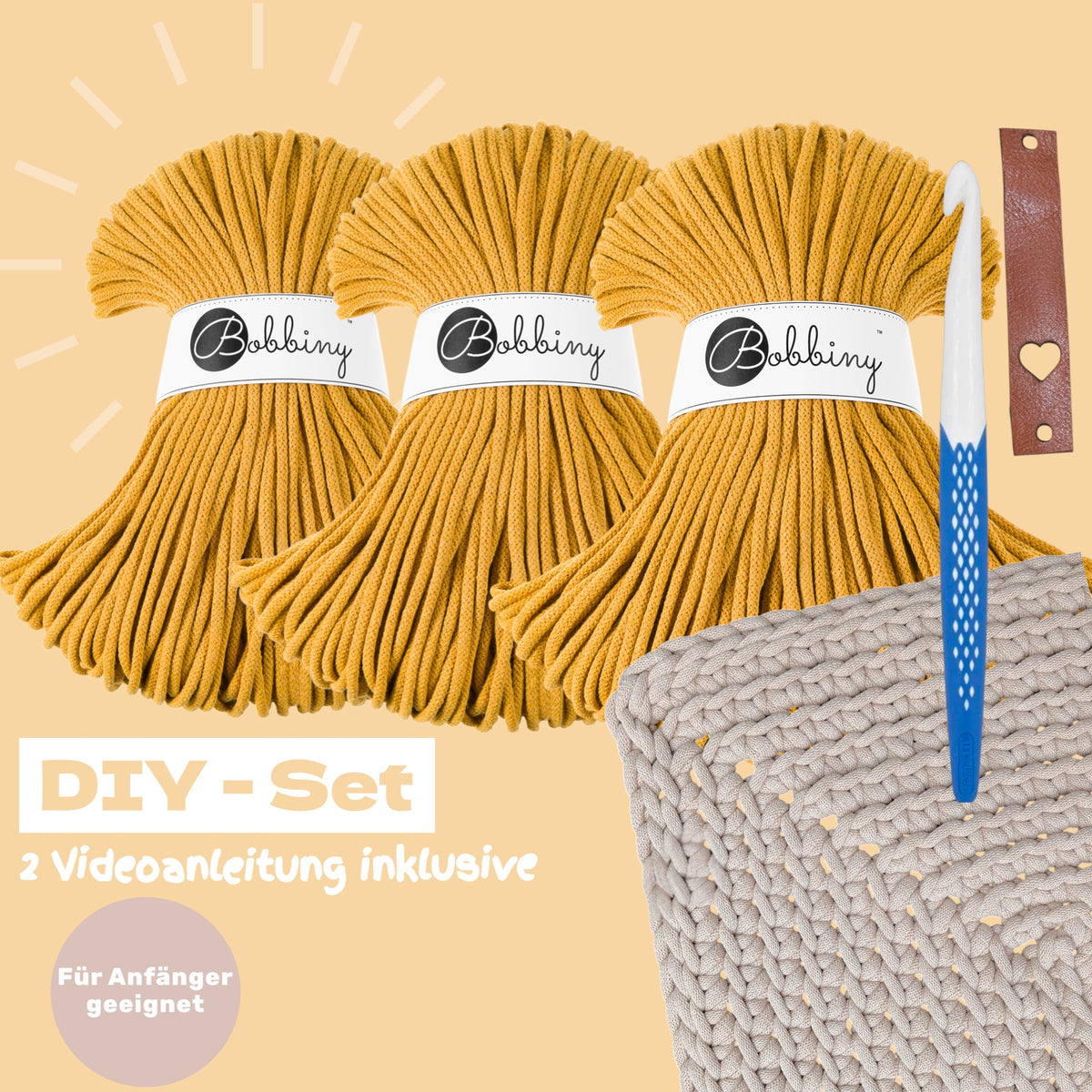 DIY Teppich Häkelset – Mustard| Teppich selber häkeln