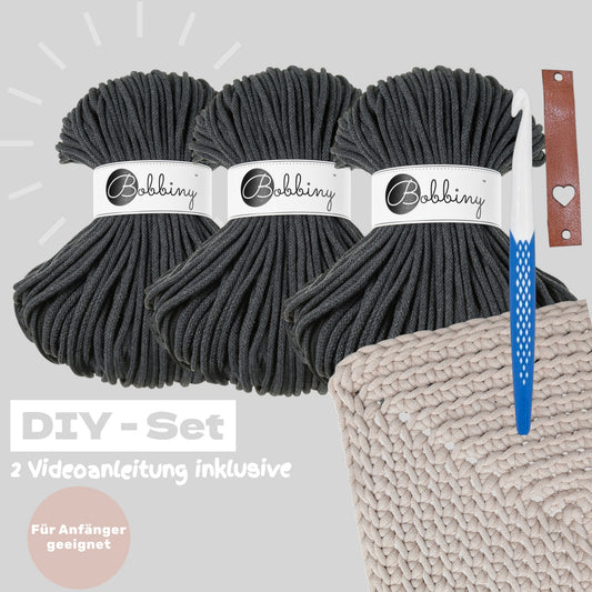 DIY Teppich Häkelset – Charcoal | Teppich selber häkeln