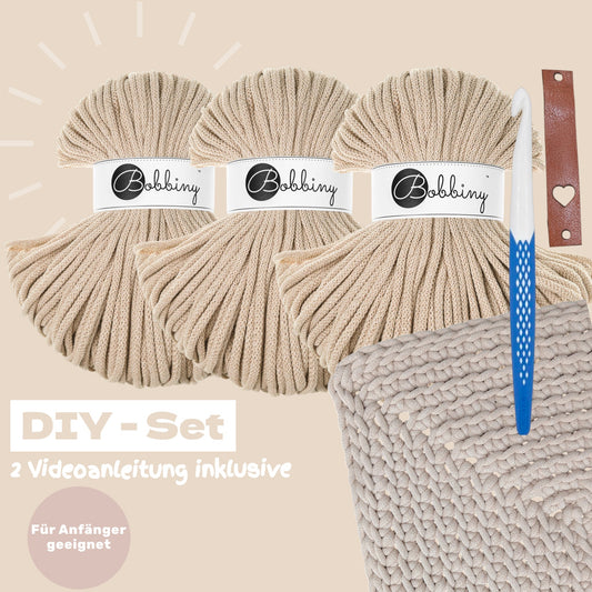 DIY Teppich Häkelset – Warm Beige| Teppich selber häkeln