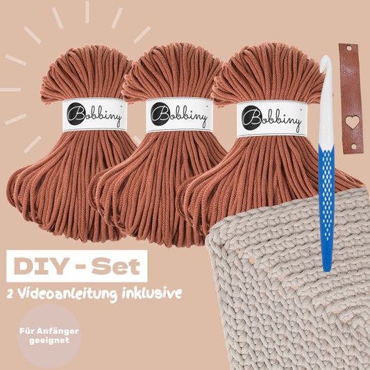 DIY Teppich Häkelset – Terracotta| Teppich selber häkeln