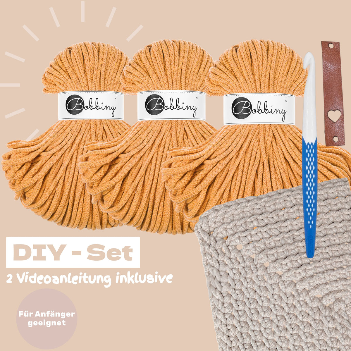 DIY Teppich Häkelset – Orange | Teppich selber häkeln